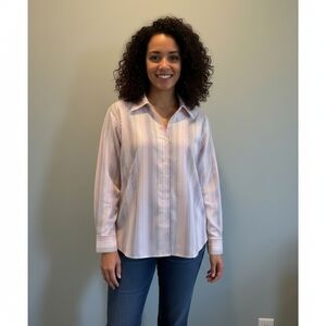 Gold Label Investments Striped Button Down Shirt 18W Non-Iron Cotton